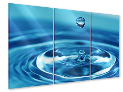 Acrylglasbild 3-teilig Der Wassertropfen 150 x 100 cm (3 x 50 x 100 cm)