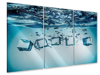 Acrylglasbild 3-teilig Eiswürfel-Quadro 150 x 100 cm (3 x 50 x 100 cm)