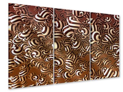 Acrylglasbild 3-teilig Schokoladen-Bonbons 150 x 100 cm (3 x 50 x 100 cm)