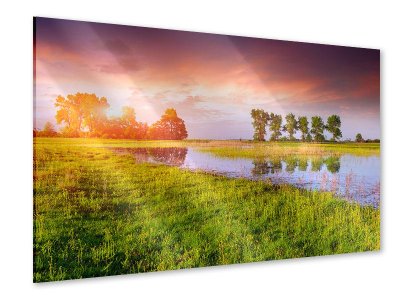 Acrylglasbild Sonnenuntergang am See 120 x 80 cm