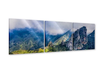 Panorama Acrylglasbild 3-teilig Der stille Berg 270 x 90 cm (3 x 90 x 90 cm)